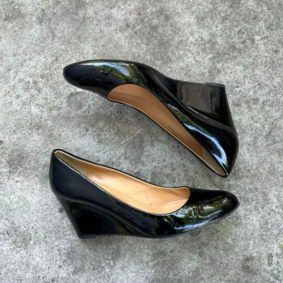 J. Crew Sylvia Patent Leather  Wedges - Picture 6 of 14